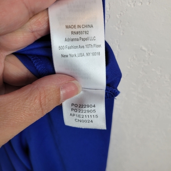 Adrianna Papell Embellished One Shoulder Jersey Cocktail Dress BrilliantSapphire - Picture 16 of 16